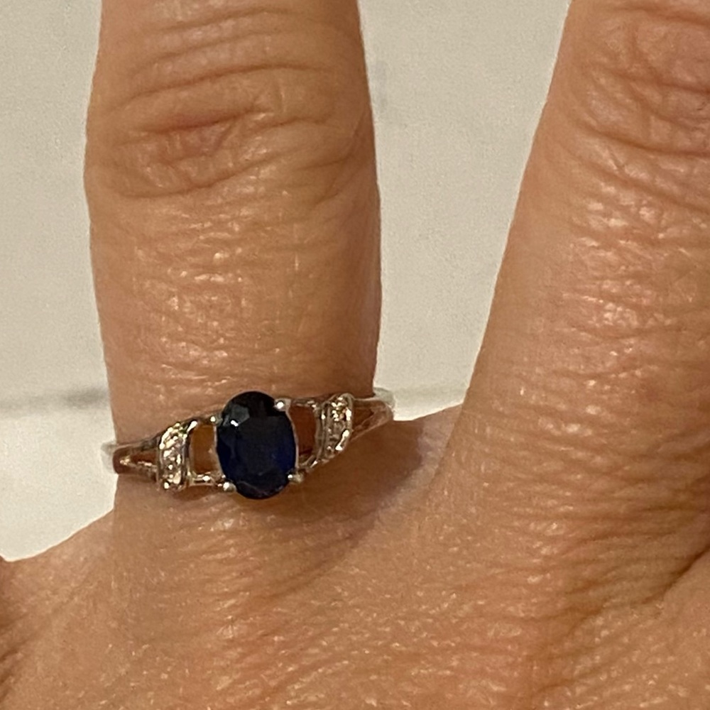 Sterling Silver 925 Ring With Simulated Stones - image 6